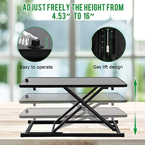 Standing Desk Height Adjustable 29 inch Computer Workstation Stand Up Desks Sit Stand Converter Desktop Riser Table for Laptop & Computer Monitors