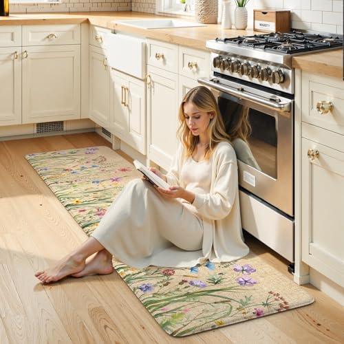 KIMODE Anti Fatigue Mats for Kitchen Floor, Farmhouse Kitchen Runner Rug