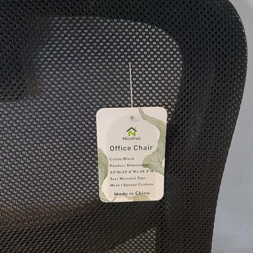 NICELIVE Office furniture Featuring an adjustable headrest, flip-up armrests, and lumbar support, this swivel chair is suitable for both home and office use.