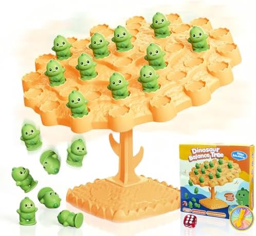 Dinosaur Balance Tree Game, Two-Player Balance Board Game, Balance Game Tree Interactive Desktop Game for Friends and Holiday Party Gifts