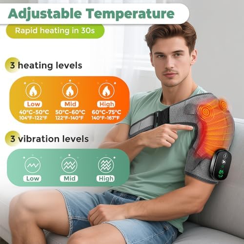 Cordless Shoulder Heating Pad, FSA Eligible Heated Shoulder Massager