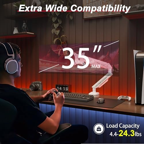 Fydeamer White Monitor Arm for 17-35" Screen up to 24.3lbs