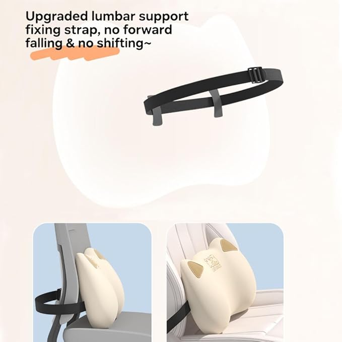 Latex Car Lumbar Support Pillow, Ergonomic Car Back Cushion, Car Seat Back Support for Driving Lower Back Pain Relief Waist Pillow (Raspberry)