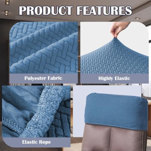 Stretch Office Chair Headrest Cover Jacquard Headrest Slipcover for Office Chairs Non Slip Head Rest Chair Furniture Protector for High Back Computer Chairs Set of 2 Lake Blue