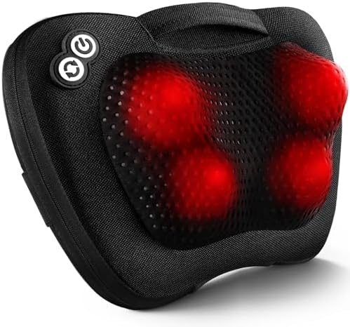 VIKTOR JURGEN Shiatsu Back Massager with Heat for Pain Relief, Black