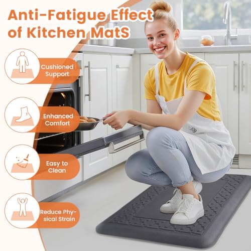 4/5 Inch Thicker Kitchen Mats Anti Fatigue Comfort Mat Standing Desk Rugs