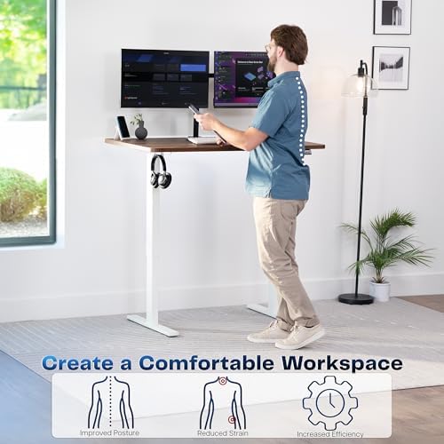 VIVO Rustic Vintage Brown 48 x 30 in Standing Desk, DESK-KIT-1W5N
