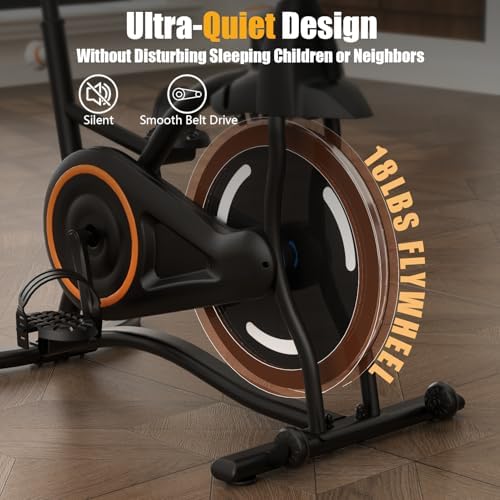 Exercise Bike, Stationary Bikes for Home, Compact Indoor Cycling Bike