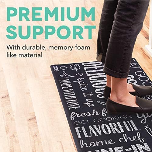 Dash Wellness Mat, Anti Fatigue Comfort Floor Mat - Perfect for Standup Desks, Kitchens, and Garages - Relieves Foot, Knee, and Back Pain - Black Chalkboard Print, 20"x34"