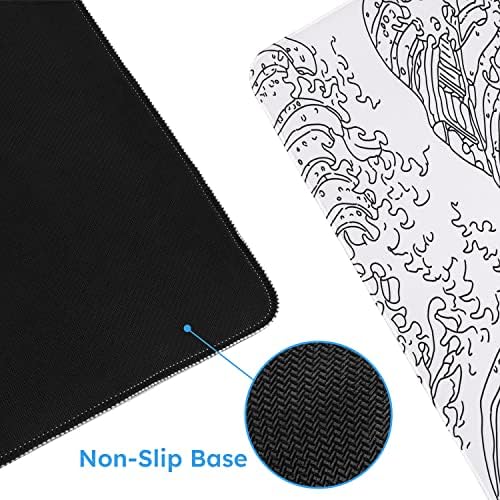 iCasso White Mouse Pad, Extended Gaming Desk Pad 35.4x15.7 in
