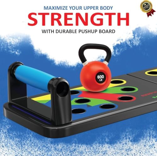 Foldable Push Up Board with 5 Resistance Bands, Home Gym Workout Equipment