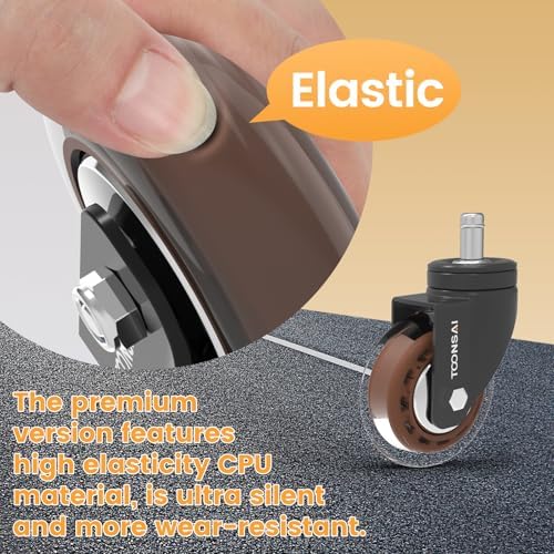 Upgraded,3 Inch Office Desk Chair Caster Wheels Replacement, Stem 7/16-7/8