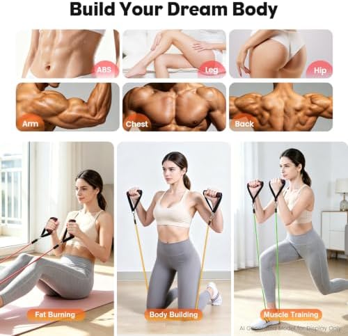 Resistance Bands Set, Himaly Exercise Bands Strength Training Fitness Bands Workout Elastic Bands with Legs Ankle Straps, Door Anchor, Handles & Carry Bag for Home Outdoor Workouts