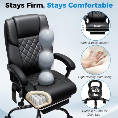 HOFFREE Comfortable Office Chair with Lumbar Support for Back Pain Relief