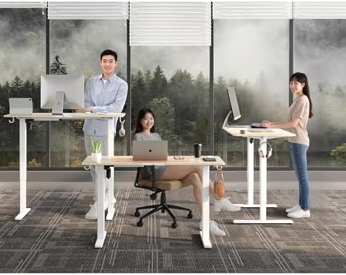 40 x 24 Inch Height Adjustable Standing Desk, 3 Presets, Natural