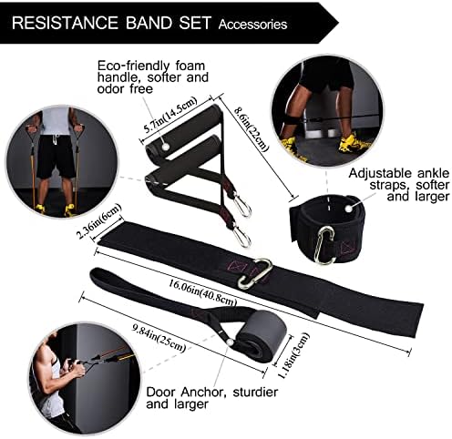 TheFitLife Resistance Bands Set with Handles, Door Anchor and Ankle Straps