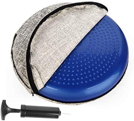 bintiva Inflated Stability Wobble Cushion, with Removable Washable Overlay, Including Free Pump/Exercise Fitness Core Balance Disc