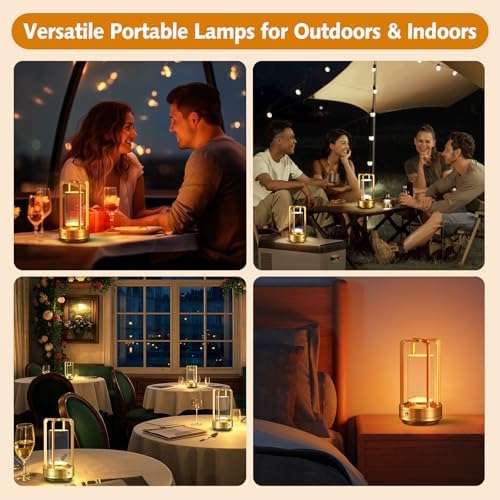 Rechargeable Table Lamp for Outdoor Indoor Portable Lamp with 3 Colors