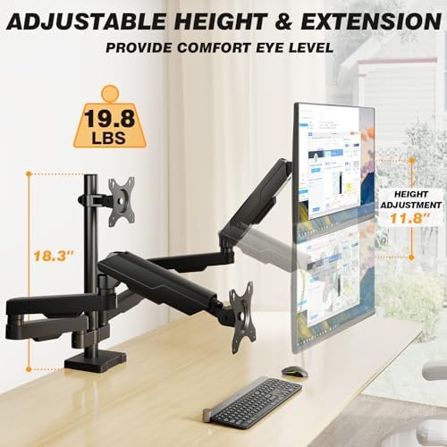 5Rcom Triple Monitor Mount Stand for 17-34 Inch Computer Screens