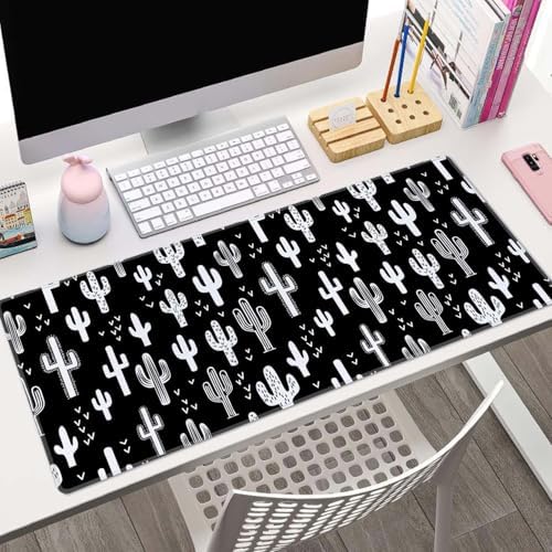 Cactus Large Gaming Mouse Pad,Mouse Pad Gaming 31.5 x 11.8 in Mouse Mat Desk Pad,Large Desk Mat,Extended Keyboard Mousepad with Non-Slip Base and Stitched Edge for Desk Home Office