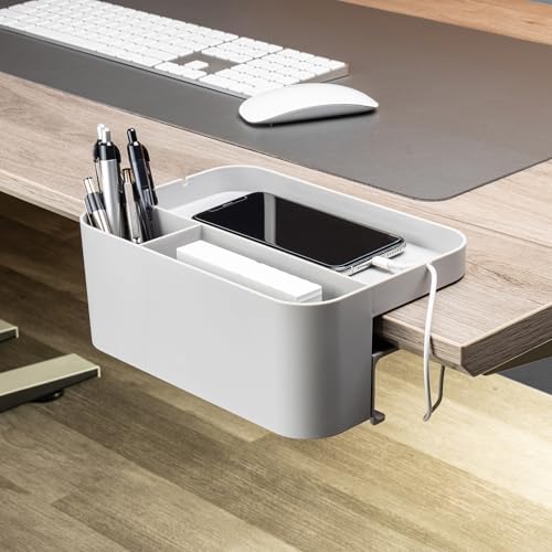deflecto Standing Desk Large Desk Organizer, Two Sections, 9 x 6.17 x 3.5, Gray