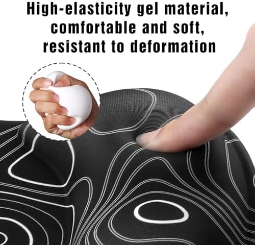 Ergonomic Mouse Pad with Wrist Rest - Gel Wrist Support Mousepad with Non-Slip PU Base for Computer, Laptop, Office & Home