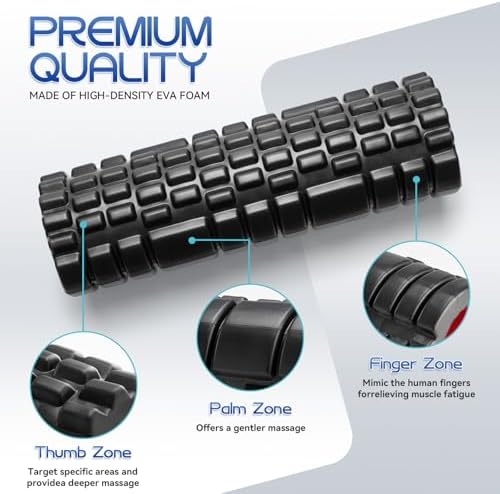 Krightlink 2-in-1 18" Foam Roller Set for Deep Muscle Massage