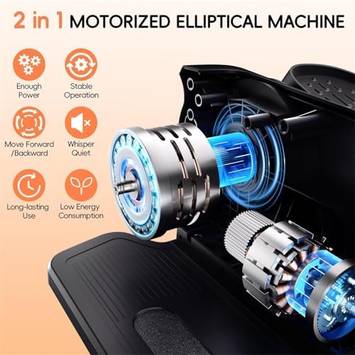 Under Desk Oval Machine, Morelax Oval Leg Exerciser for Elderly Assembly, Quiet Portable Electric Sit Pedal Exerciser with Resistance Band, Remote Control and 12 Adjustable Speeds
