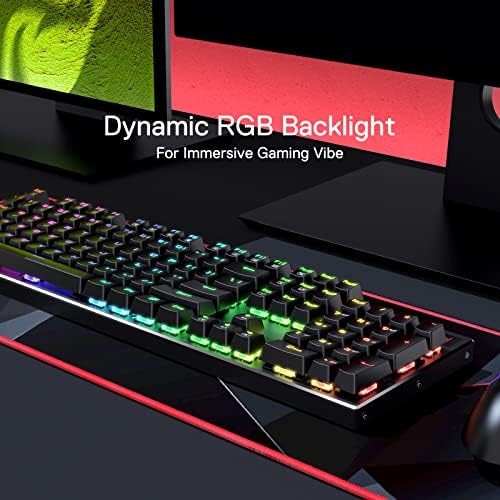 Redragon K556 PRO Wireless RGB Mechanical Gaming Keyboard, 104-Key Aluminum