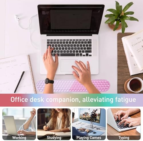 Gel Mouse & Keyboard Wrist Rest Set,Wrist Rest for Computer Keyboard,Mouse Wrist Support,Pain Relief,Cool Touch,Non-Skid