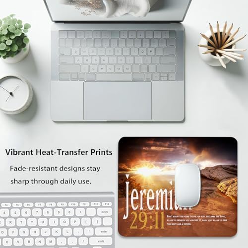 Christian Jeremiah 29:11 Scripture Mouse Pad, Rock Sunset Desert Desk Mat