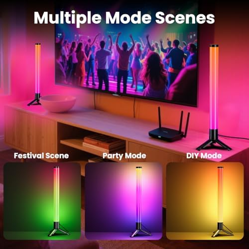 TJOY 360° RGB Light Bars, Gaming Lights for Desk, Music Sync Remote Control