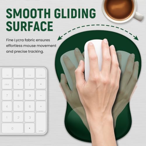 Ergonomic Mouse Pad with Wrist Rest, Gel Wrist Support, Dark Green