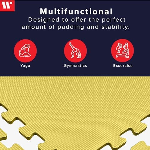 We Sell Mats 3/8" Thick Multipurpose EVA Foam Exercise Floor Mat, Interlocking Tiles, Anti-Fatigue for Home or Gym