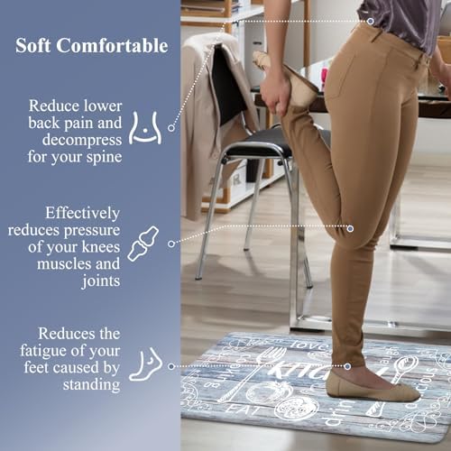 HEBE Anti Fatigue Kitchen Rugs Set of 2, Cushioned Kitchen Mats for Floor