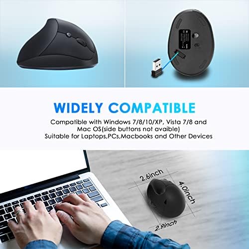 Right Hand Ergonomic Vertical Wireless Mouse Type C Rechargeable 6 Btn Mice