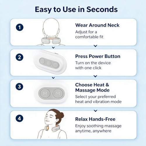 Upgraded Neck Massager with Heat, Neck Relaxation Device (1 Set)