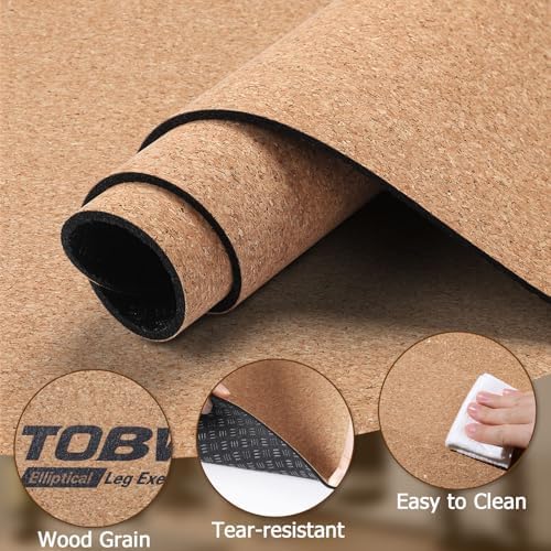 TOBWOLF Non-Slip Workout Mat for Ellipse Leg Exerciser, Ellipse Machine Mat, Exercise Mat for Under Desk Ellipticals, Suitable for Electric Seated Foot Pedal Exerciser, Stability & Floor Protection