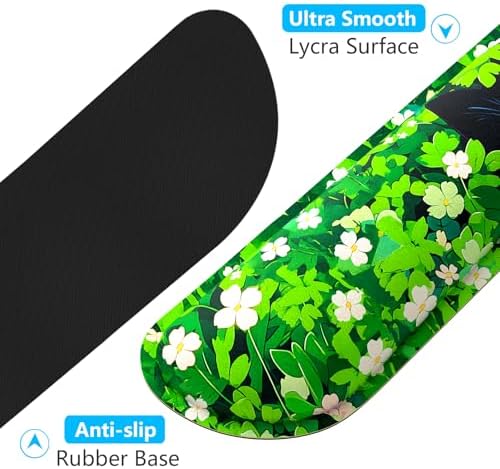 Dapesuom Enlarge Keyboard Wrist Rest, Memory Foam Wrist Cushion for Desk Mats Support, Typing Pain Relief Keyboard Mouse Pad Rests Set with Non-Slip Base for Gaming Laptop Computer, Anime Grass Cat