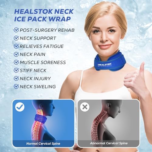 Neck Ice Pack Wrap, Reusable Cold/Hot Gel for Neck Pain, Blue