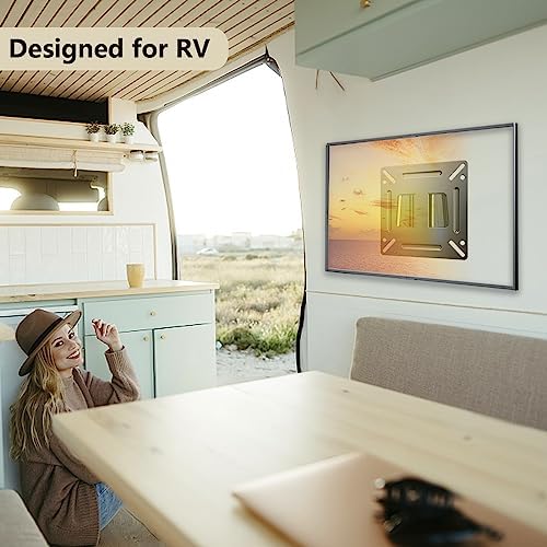 Nuyoah Monitor Wall Mount for 14”-27” TVs LED LCD Flat Screen, Small TV Mount for Computer Monitors, RV TV Mount Camper Fixed Low Profile with 100x100mm VESA Mount, Hold up 33lbs (Pack of 2)