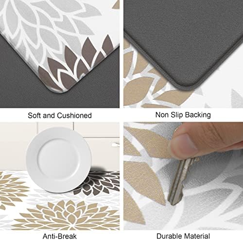 HEBE Anti Fatigue Kitchen Rugs Set of 2, Cushioned Kitchen Mats for Floor