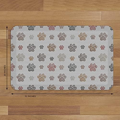 GelPro Designer Cushioned Anti-Fatigue Comfort Floor Mat, Padded Stain-Resistant, Waterproof, Non-Slip Comfort Padded Desk/Office Mat, 20 x 32, PAWZ Greyhound