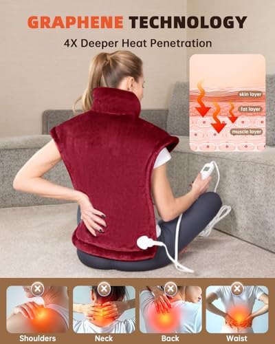 Ultra Hot Graphene Heating Pad for Neck Shoulders and Back