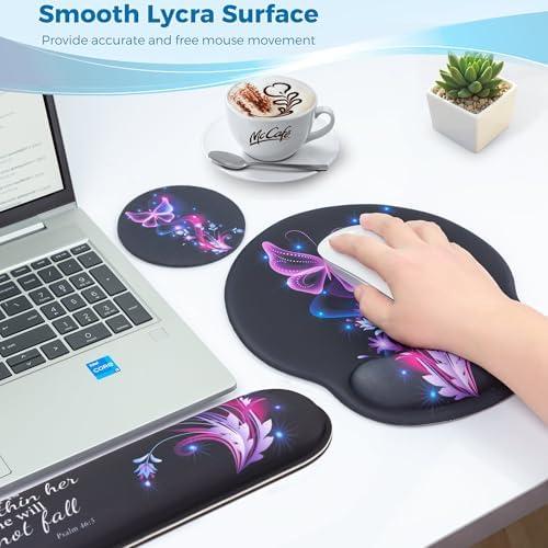 Mouse Pad and Keyboard Wrist Rest Support,Ergonomic Mouse Pad Set