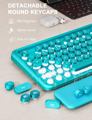 Wireless Keyboard and Mouse, Backlit Typewriter with Magnetic Wrist Rest