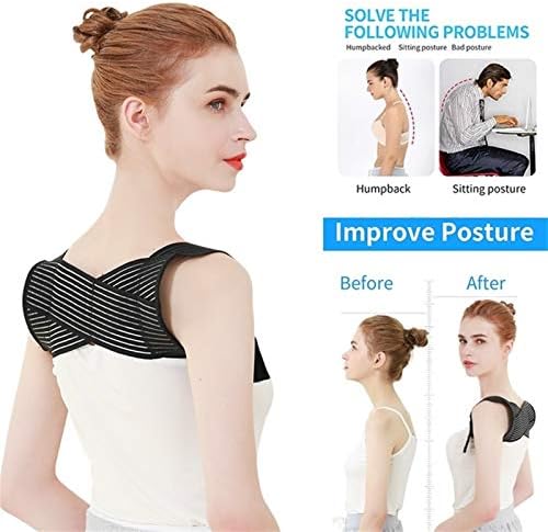 DSMYYXGS Back Correction Belt Back Posture Corrector Shoulder Back Shoulder Lumbar Posture Correction for Men Women (Size : Large)