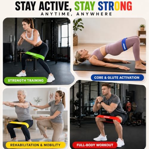 WIKDAY Resistance Bands for Working Out Exercise Loop Bands Workout Bands Set for Men Women Body Stretching, Crossfit Training, Home Workout, Physical Therapy, Booty Legs, Set of 5