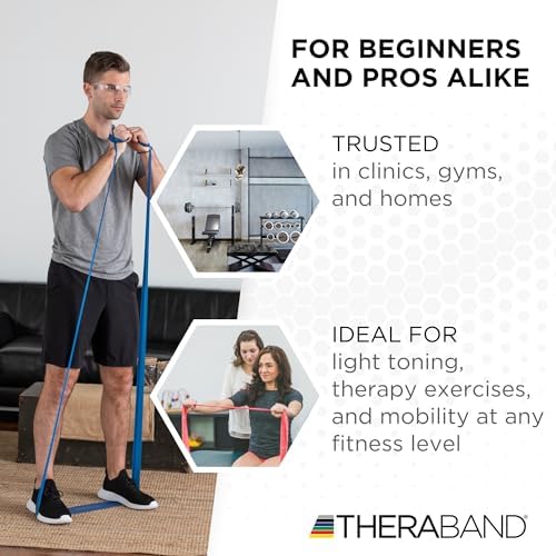 THERABAND Professional Resistance Band, Blue Level 4 Extra Heavy, 5 ft