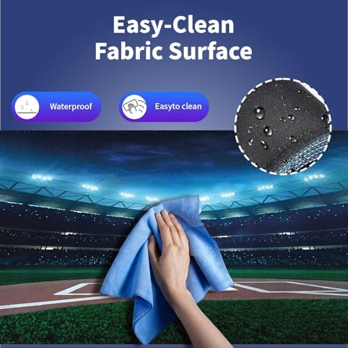 Professional Baseball Field at Night Large Mouse Pad, Stadium Art Desk Mat
